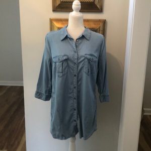 Belle Kim Gravel chambray top